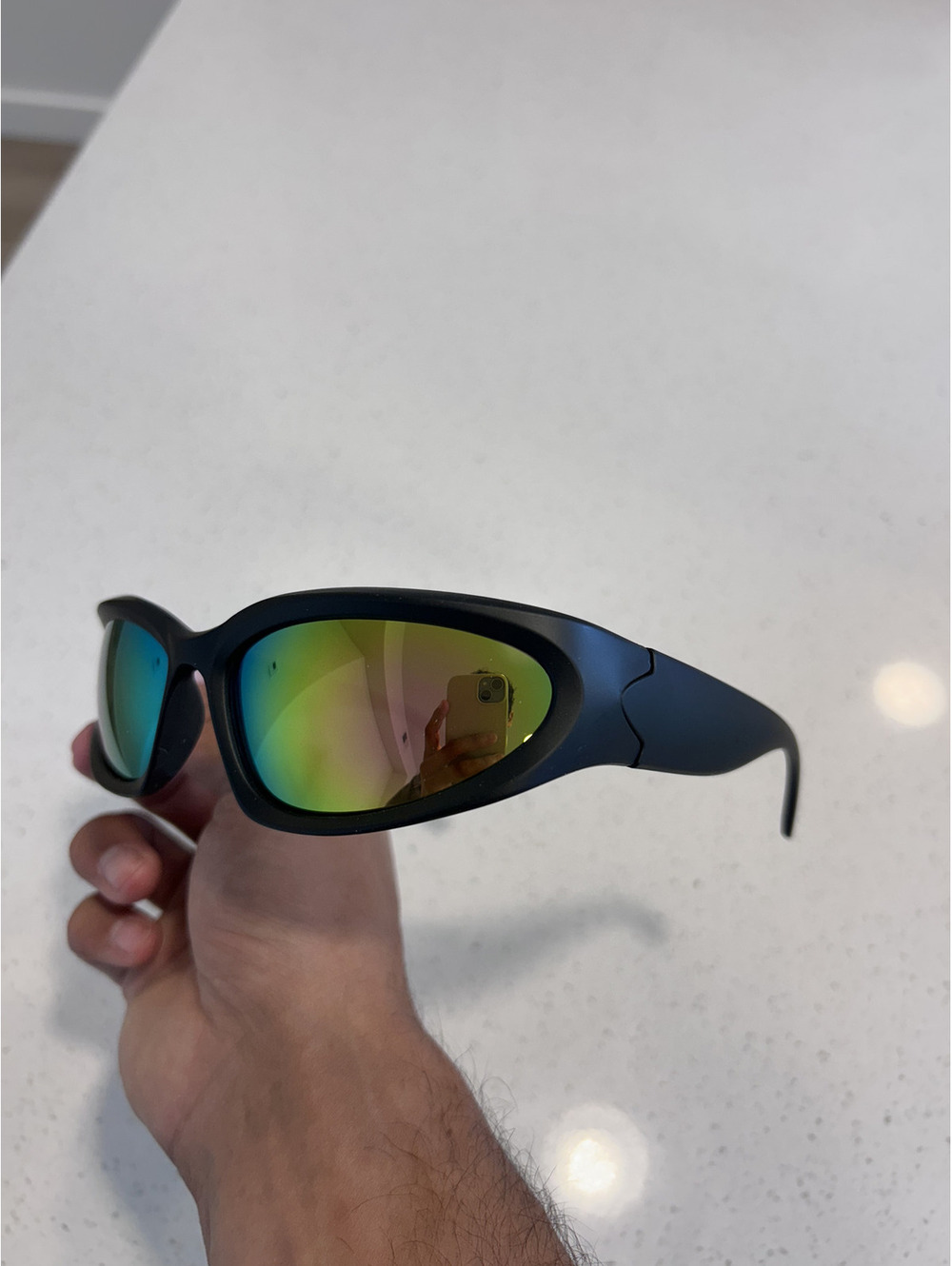 Black Frame Green Iridium Sunglasses